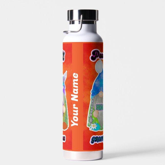 Hippie Peace Tie Dye Gnomes Tumbler Bottle (Right)