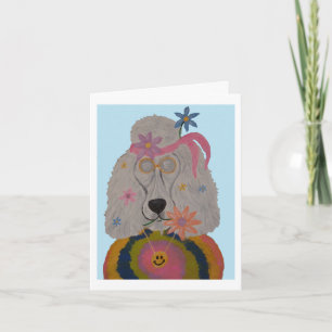 Hippie Poodle Flower Child Invitation