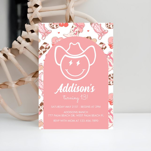 Hippie Preppie Cowgirl Invitation d'anniversaire (Créateur téléchargé)