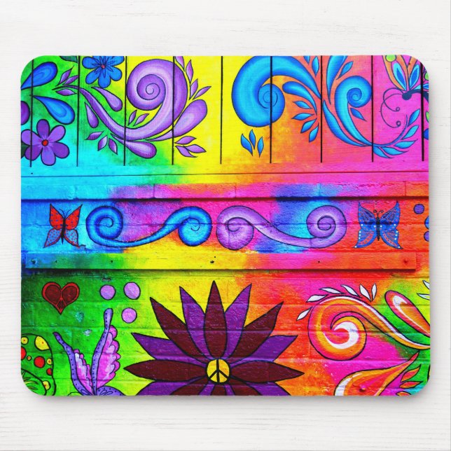 hippie psychedelic colour mousepad (Front)