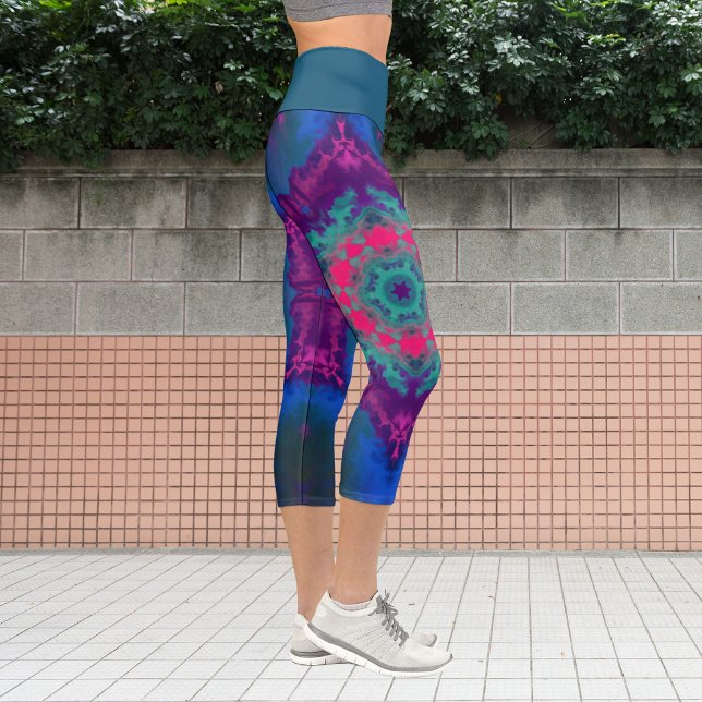 Hippie psychédélique Leggings bleu rose et violet (Créateur téléchargé)