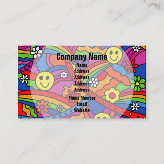 Hippie Rainbow Pattern Business Card