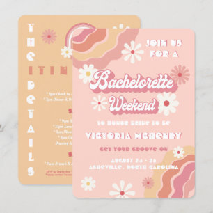 Hippie Retro Bachelorette Weekend Invitation