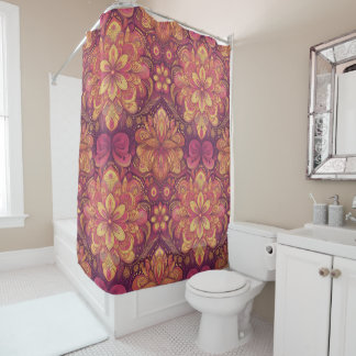 Hippie Rétro : Chemin Rose Voyage Douche Rideau