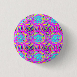 Hippie Retro chill out absract art 1 Inch Round Button