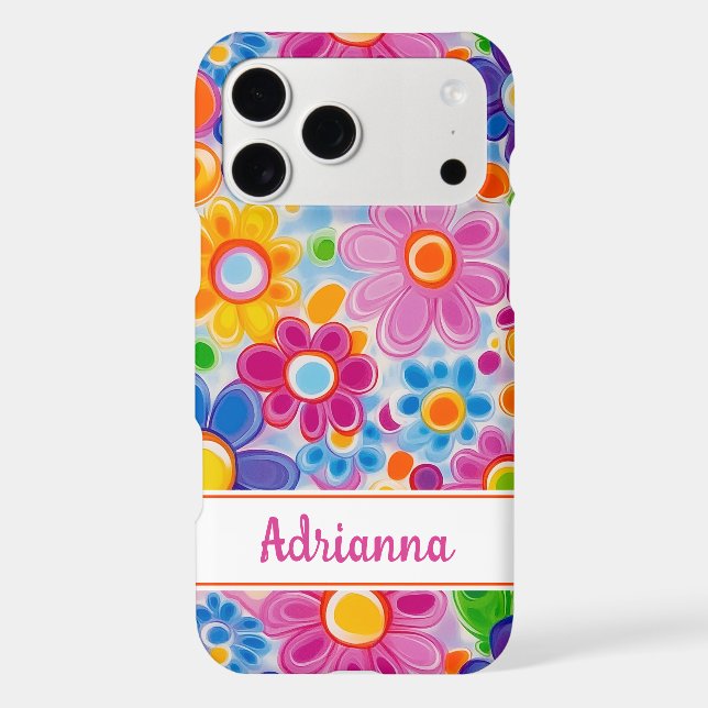 Hippie Retro Groovy Floral Personalized (Back)