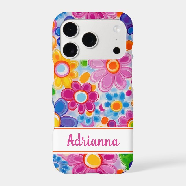 Hippie Retro Groovy Floral Personalized (Back)