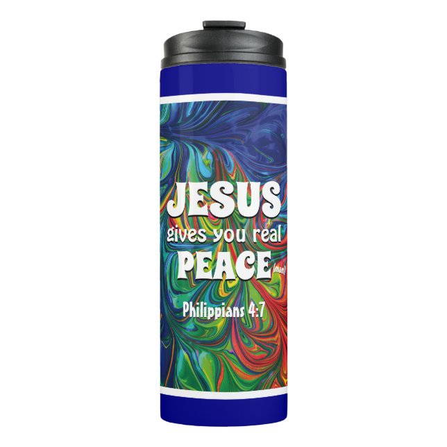 HIPPIE RETRO PSYCHEDELIC Scripture Personalized Thermal Tumbler (Front)