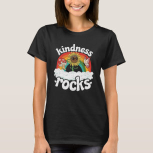 Hippie Retro Teacher Anti Bullying Rainbow Kindnes T-Shirt