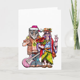 Hippie Santa Couple Card