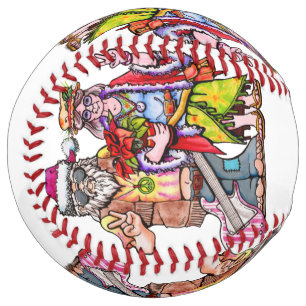 Hippie Santa Couple Softball