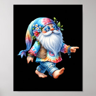 Hippie Santa Graphic For Women Men Kids Christmas  Poster