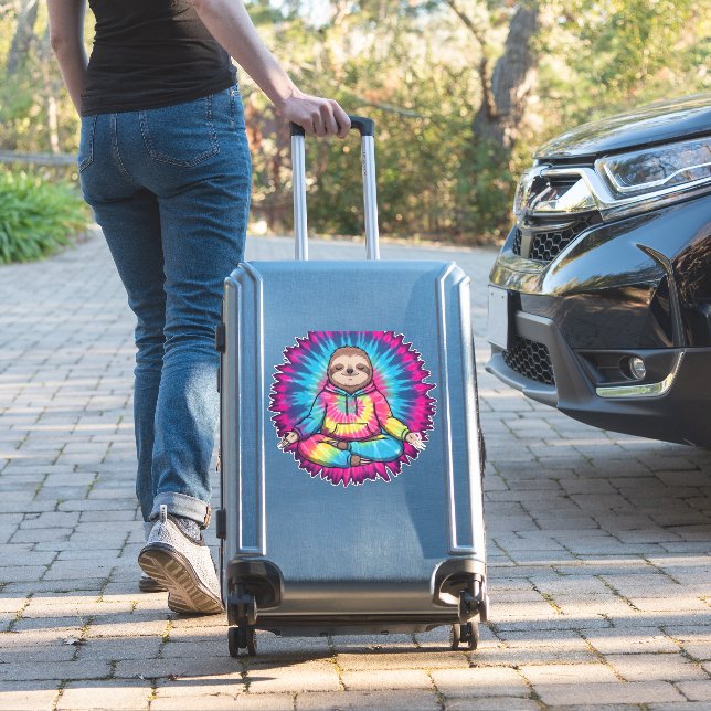 Hippie Sloth Peace Sign Tie-Dy (Suitcase Insitu)
