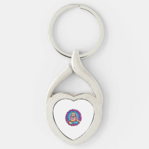 Hippie Sloth Peace Sign Tie-Dy Keychain