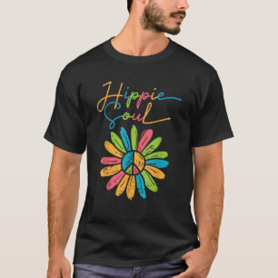 Hippie Soul Peace Flower Retro Floral Hippi Hippy  T-Shirt