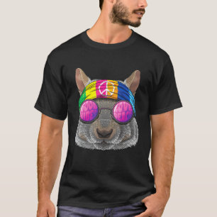 Hippie Squirrel Love Peace Sign 70s Hippie Animal T-Shirt