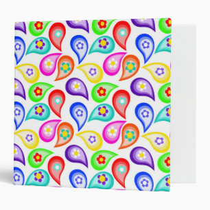 Hippie Style Paisley Flowers Binder