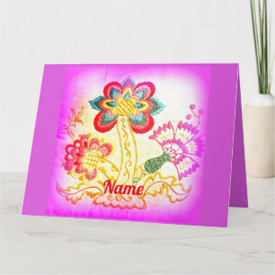 hippie-style palm tree Thunder_Cove Card