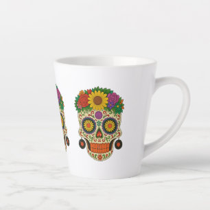 Hippie Sugar Skull Latte Mug