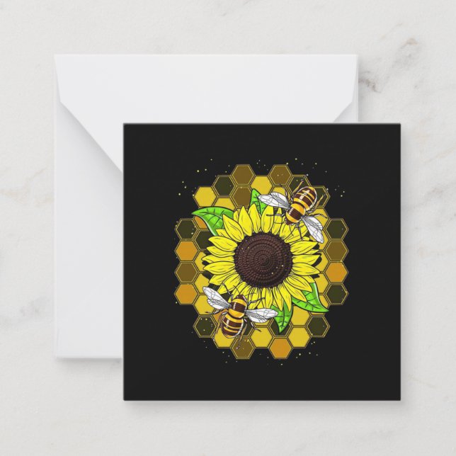 Hippie Sunflower Bees Card (Front)
