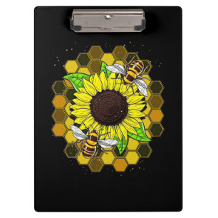 Hippie Sunflower Bees Clipboard