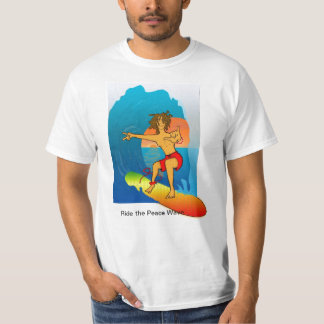 Hippie Surfer, Ride the Peace Wave T-Shirt