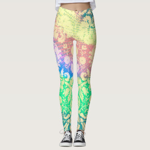Hippie Tie Dye Flower Patterns Leggings