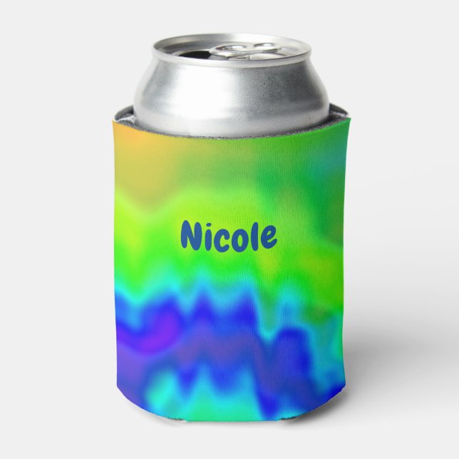 Hippie Tie Dye Personalized Can Cooler (Can Front)