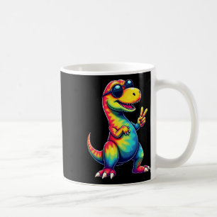 Hippie Tie Dye T-rex Dino Peace Sign  Coffee Mug