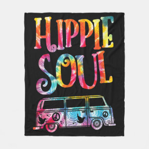 Hippie Tie Dye Van Hippie Soul Fleece Blanket