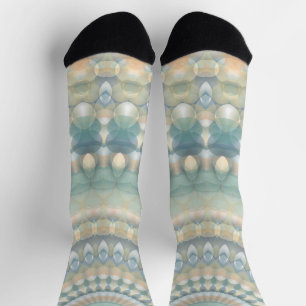 Hippie Trippy Eclectic Pastel Boho Groovy Mandala Socks