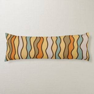 Hippie Trippy Groovy Vertical Stripe 70s Pattern Body Pillow