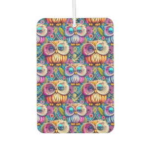 Hippie Trippy Psychedelic Colourful Owl  Air Freshener