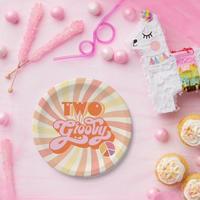 Hippie Two Groovy Paper Plate (Party)