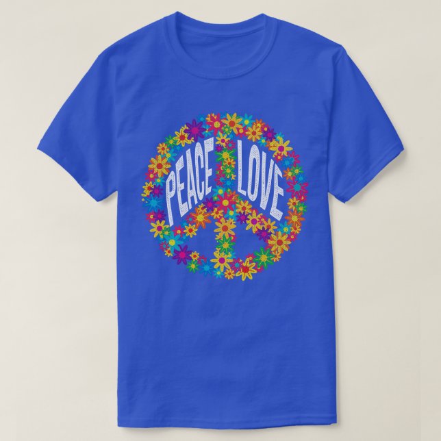 Hippie Unity Day Love Peace Sign T-Shirt (Design Front)