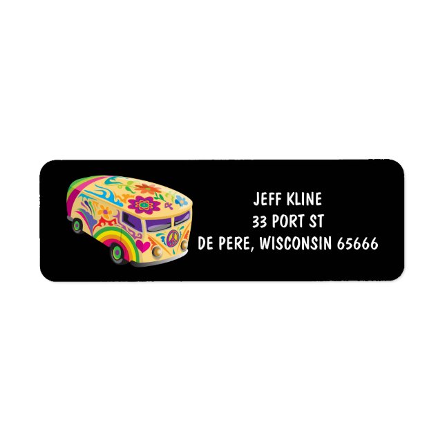 HIPPIE VAN GROOVY Return Address Label (Front)
