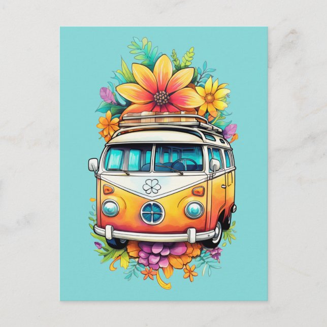 Hippie Van Postcard (Front)