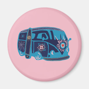 Hippie Van Standard, 5.7 Cm Round Magnet