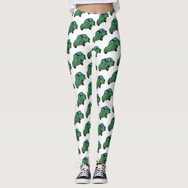 Hippie voiture Dessin Leggings personnalisés (Devant)