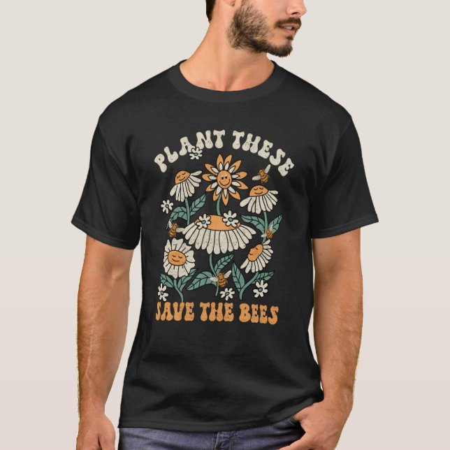 Hippie Wildflower Planet Save Environment Earth Da T-Shirt (Front)