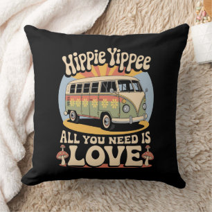 Hippie Yippee – All You Need Is Love Throw Pillow