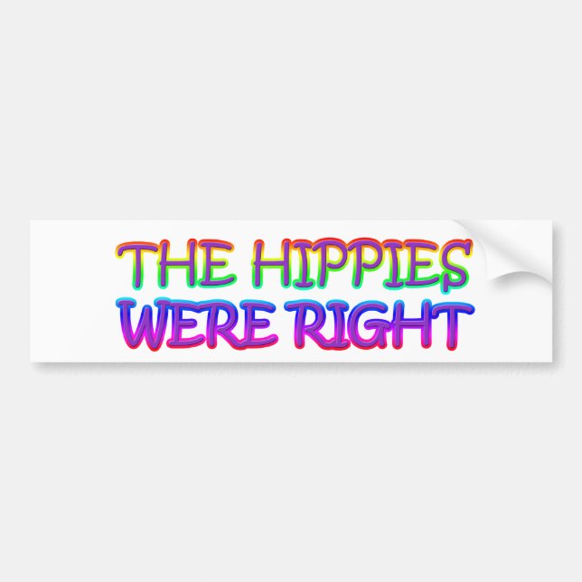 hippies bumper sticker (Front)