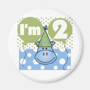 Hippo 2nd Birthday Tshirts and Gifts Magnet