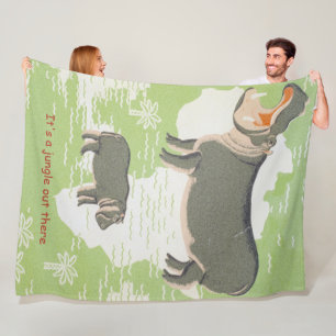 Hippo Africa It's a Jungle Out There Fleece Blanket