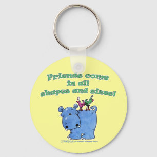 Hippo and Bird Friends Keychain