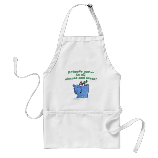 Hippo and Bird Friends Standard Apron (Front)