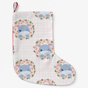 Hippo And Flower Tattoo Small Christmas Stocking