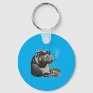 Hippo Animal Sungles Fathers Day Family Keychain