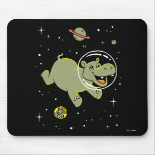 Hippo Animals In Space Mouse Pad