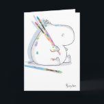 HIPPO ARTIST Birthday Card<br><div class="desc">A boldly artistic hippo paints a birthday greeting.</div>